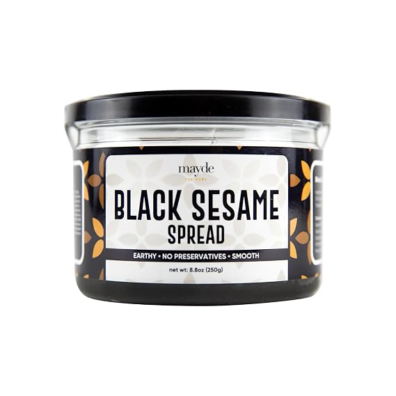 Mayde Black Sesame Paste Spread, Premium Ground Black Sesame Jam 8.8 oz