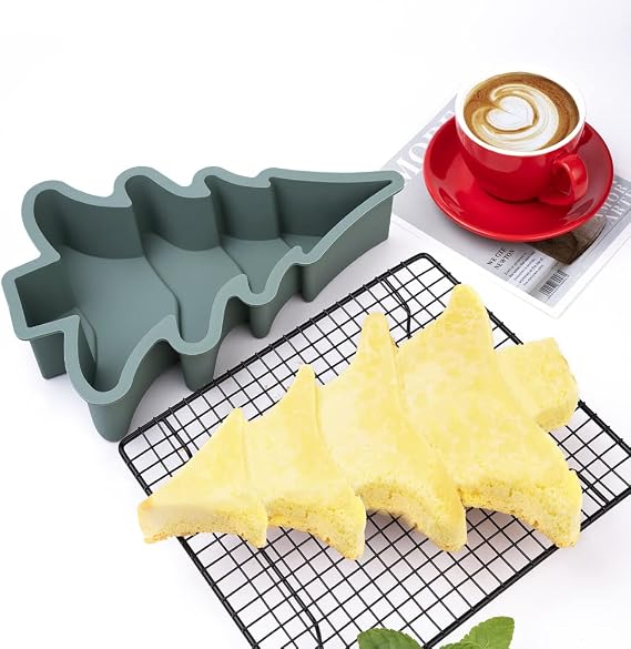 Christmas Tree Silicone Molds for Cake,Cute Cupcake Molds,Non-Stick Baking Molds,Biscuit Christmas Tree Snowflake Bells Gummy Baking DIY Tools,Holiday New Year Party Gift for Kids Teens