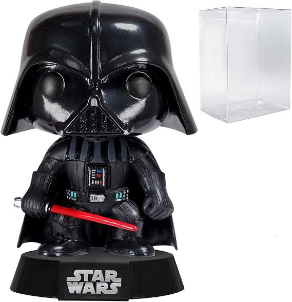 POP Star Wars: Classic Darth Vader 01 Funko Vinyl Figure (Bundled with Compatible Box Protector Case), Multicolored, 3.75 inches