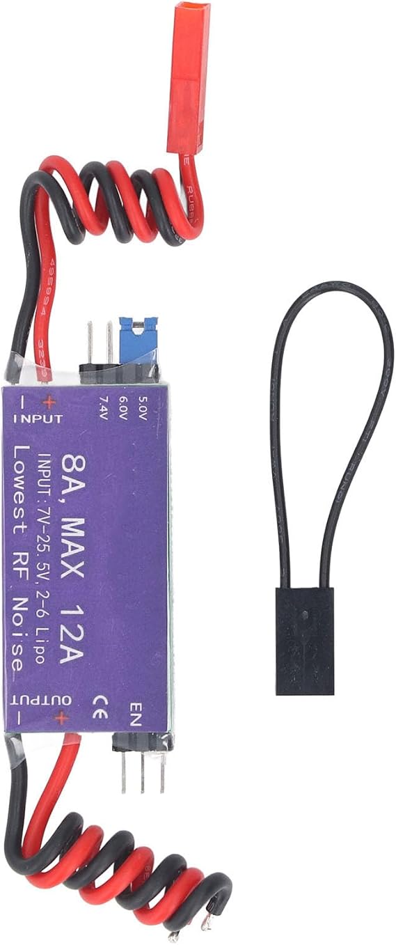 8A UBEC Voltage Regulator Module, Switching Power Controller with 5V/6V/7.4V Output, 7V - 25.5V Input for RC Helicopter, Compact 8A BEC Board with Over Current Protection