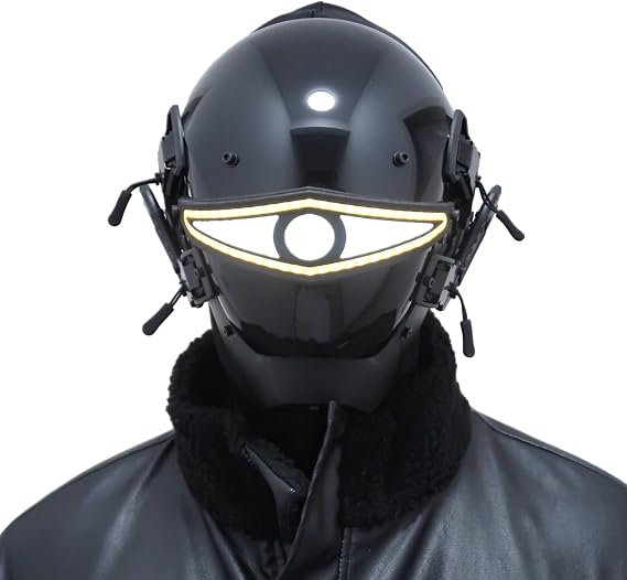 Cyclops Cyberpunk Mask Helmet Cosplay For Adult,LED Mask,Futuristic Punk Techwear,Fit Party Music Festival,Halloween