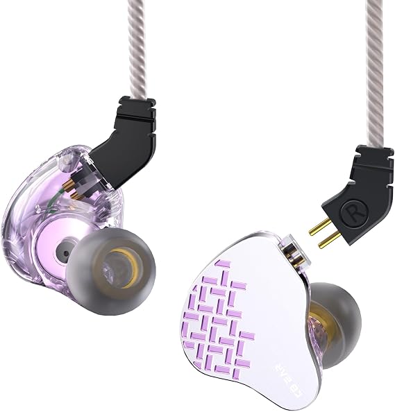 KBEAR Rosefinch Wired Earphones, Ear-hook, 5 m Silicone Composite Bi-Genius Diaphragm, 0.4 inch (10 mm) Dynamic Gaming, HIFI Sound Quality, Fidelity to Original Sound, 4 Core OFC, Professional