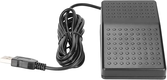 Luqeeg USB Foot Switch, Pedal Customized Programmable Keyboard, Single Pedal Control Custom Program PC Computer Keyboard, Single Foot Switch Pedal with USB A Interface for PC Video Game