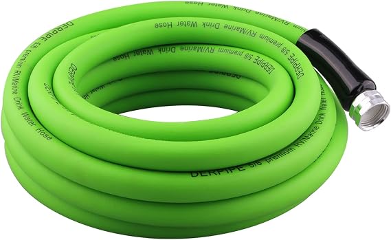 Heavy Duty Garden Hose - 58 x 25 ft, Flexible and Kink Resistant Water Hose, with 34 GHT Solid Connector