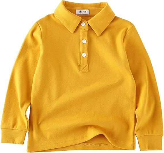 Toddler Kids Long Sleeve Polo Shirt,12M-9Y