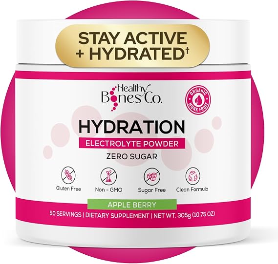 Electrolytes Powder, Instant Hydration, Sugar Free Drink, Apple Berry, 305g | Sugar Free Electrolyte Packets With Sodium, Calcium And Magnesium For Hydration, Paleo And Vegan Friendly, Keto