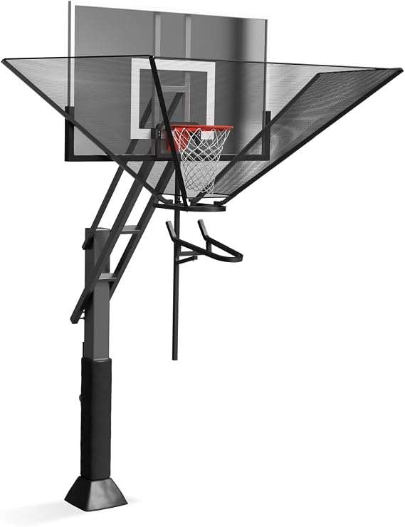 Basketball Rebounder Net Return System Machine Portable Suspended Shooting Basketball Rebounder Device Heavy Duty Basketball Training Equipment with 360Rotating Track for Continuous Solo Practice