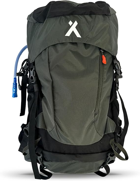 Bear Grylls 45L Hiking Hydration Backpack with 2L Bladder, Black | Day pack including a 2L water bladder. Lightweight build for camping, running, cycling, mountain biking, skiing and hiking.