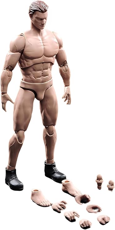 Fremego 1/12 Scale Action Figure,6inch Male Strong Muscular Flexible Miniature Action Figure Body Doll Collection