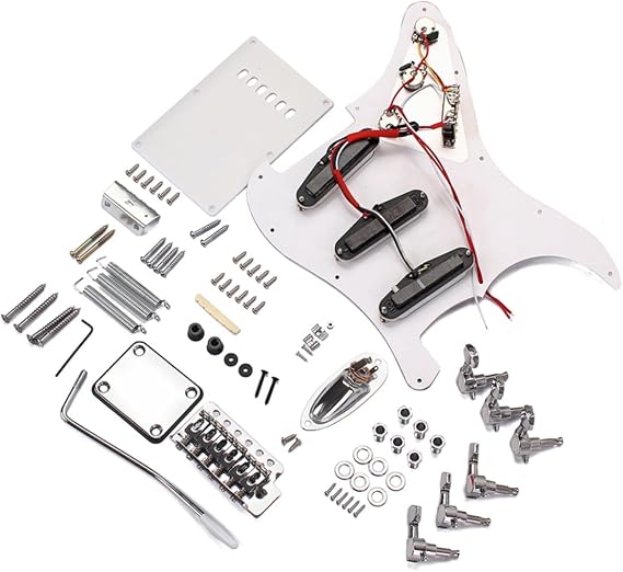 ST Style White 6 Strings 3 Single Coil 2 Volume Electric Guitar Kit