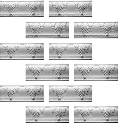Renovators Supply Cornice White Urethane Autumn Melody Design 12 Pieces Totaling 952.5 Length