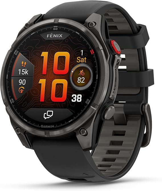 Garmin fenix 8 Pro, 47mm, Sapphire, DLC Titanium, Black/Pebble Gray