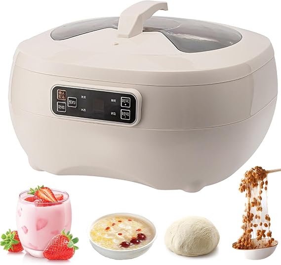8 L Ultimate Yogurt Maker with Smart Panel, Adjust Temperature with One Click, 304 Stainless Steel Liner, Automatic Yogurt Maker Machine with LCD Display, Perfect Health Men Women White