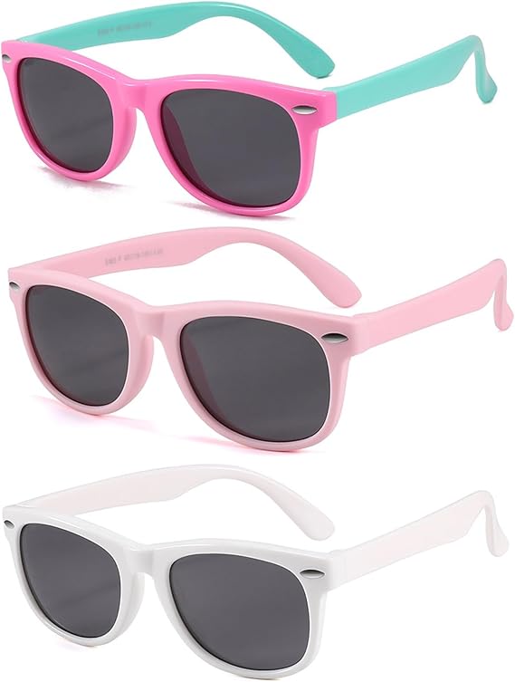 Kids Sunglasses Girls Boys Polarized,Toddler Sunglasses UV400 Protection Flexible TPEE Frame for Children Age3-10