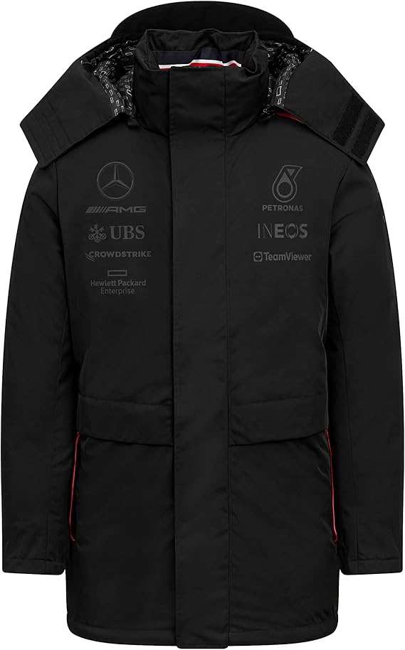 Mercedes AMG Petronas Formula One Team - Official 2023 Formula 1 Merchandise - Replica Team Winter Jacket/Puffer Jacket - Black - Men (M)