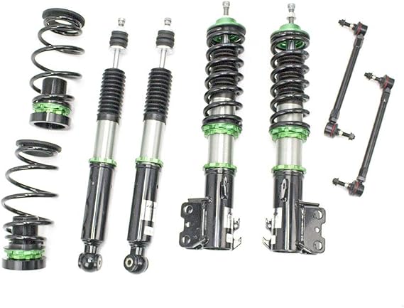 Rev9 R9-HS2-104 compatible with Toyota Yaris (XCP90/XCP130) 2006-14 Hyper-Street II Coilover Kit w/ 32-Way Damping Force Adjustment Lowering Kit, 32 Damping Level Adjustment, Ride Height Adjustable