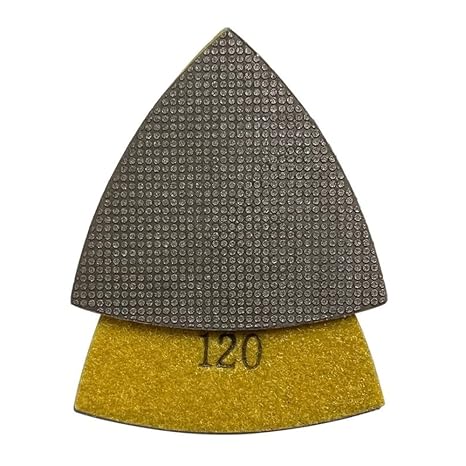 3" Triangular Grinding Pad for Oscillation Multi-Tool, 120 Diamond Grit | Electroplated diamond, for oscillating grinder, 3mm segment height, concrete corner and edge grinding polishing