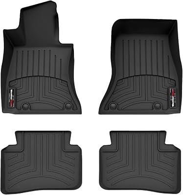 Weathertech Custom Fit FloorLiners for Mercedes C-Class Sedan, AMG C 43 Sedan, AMG C 63 S E Performance Sedan - 1st & 2nd Row 441741-1-2, Black