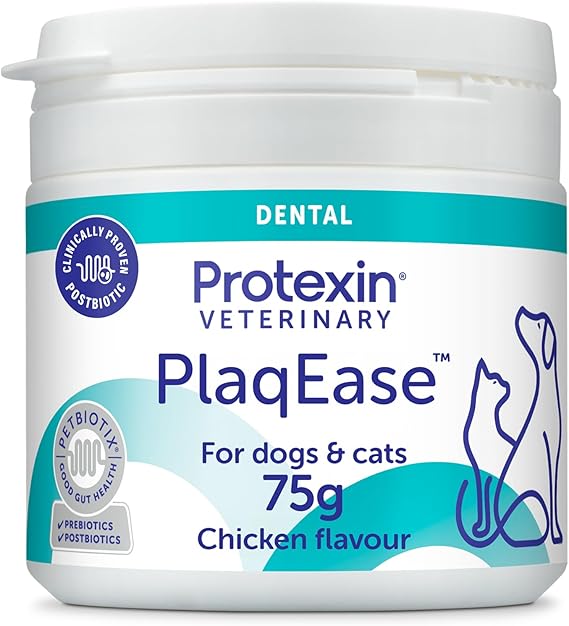 Protexin Veterinary PlaqEase Dental Powder for Dogs and Cats, 75g Powder