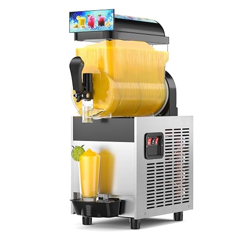 Commercial Slushie Machine, 15L/4Gal 110V Commercial Slushy Machine, LED Lighting, Self-Cleaning, Multiple Modes - Margarita, Slushie, Frozen Drink, Milkshake