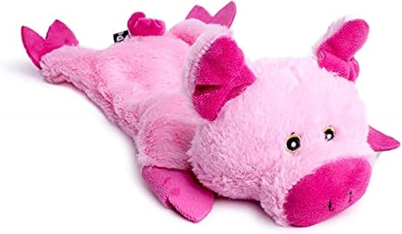 Petface Farmyard Buddies Crinkle Flat Pig Plush Dog Toy with Built-In Squeaker (Pack of 1) | Soft, Cuddly Plush, Crinkle Sound, Interactive Fun, for Indoor & Outdoor Play