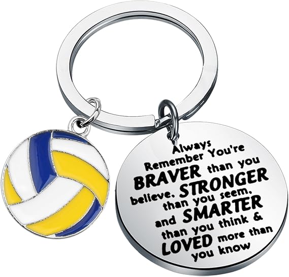 BNQL Volleyball Keychain Volleyball Gifts for Volleyball Players Lovers Team Volleyball Key Ring Inspiration Gifts (Volleyball Keykeychain)