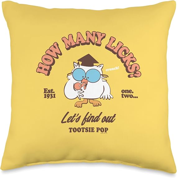 Tootsie Pops Let's Find Out Mr. Owl Sucker Candy Throw Pillow