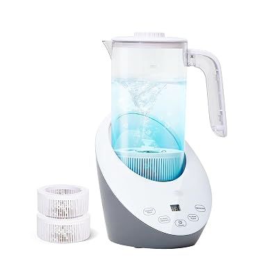 Hydrogen Water Pitcher with SPE & PEM Technology, 50oz BPA-Free Jug, Vortex Design for pH Balanced Water, Includes 2 Calcium Sulfite Filters
