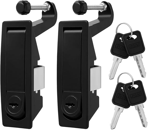 VILLCASE 2pcs Compression Latch Lock, Zinc Alloy Door Lock, Adjustable Sealed Lever Latch with Keys, Hand Operated, Heavy Duty, for Industrial Equipment, Automotive, Marine Door