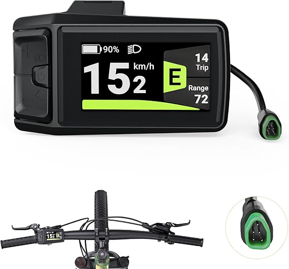 BAFANG DPC080 Ebike Display 1.9" TFT Screen, IPX7 Waterproof | Automatic Backlight Ebike Speedometer & Computer with Type-C Charger Port for 36-52V Bafang CAN Protocol Mid-Drive Motors
