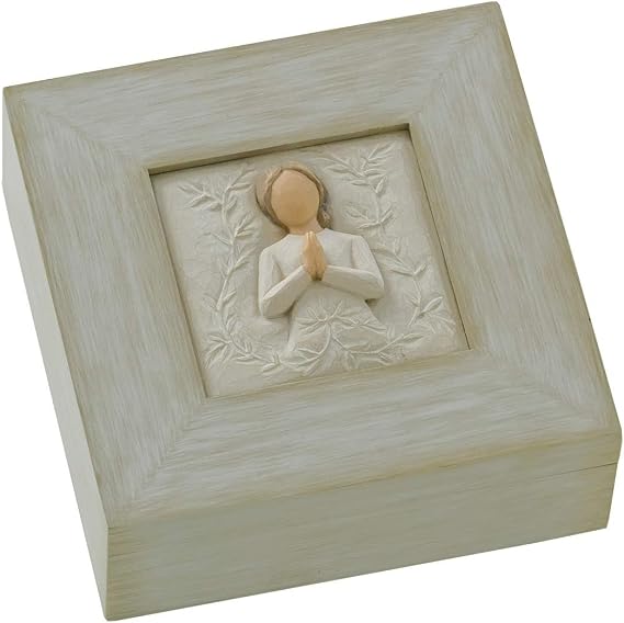 Willow Tree a tree, a prayer Memory Box, Hand-Painted Bas-Relief Wood Box