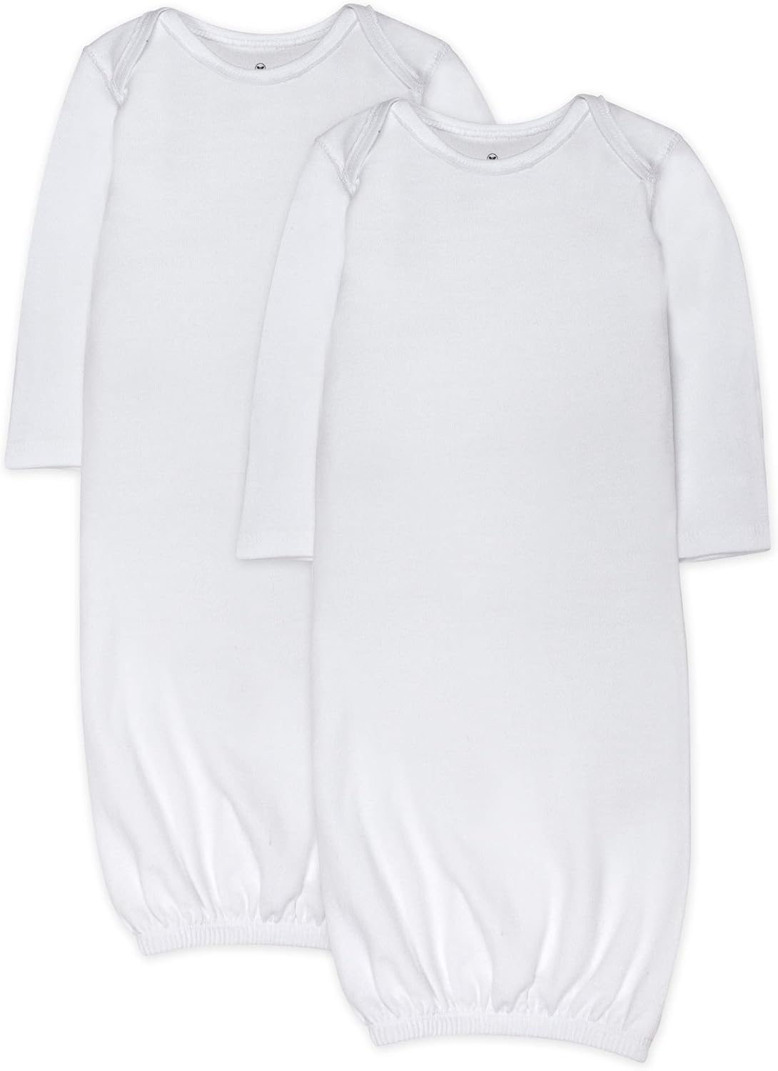 HonestBaby 2-Pack Sleeper Gowns Layette Sets 100% Organic Cotton for Newborn Baby Boys, Girls, Unisex
