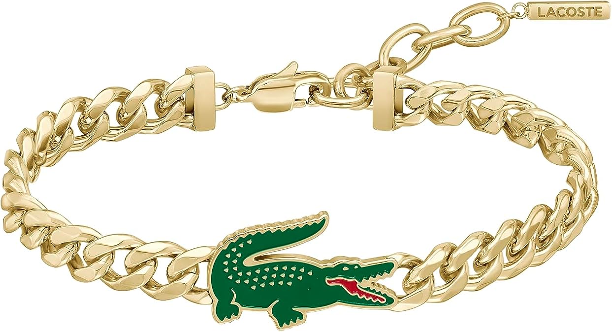 Lacoste Men’s Chain Bracelet in Stainless Steel – Silver or Gold Finish – ARTHOR Collection