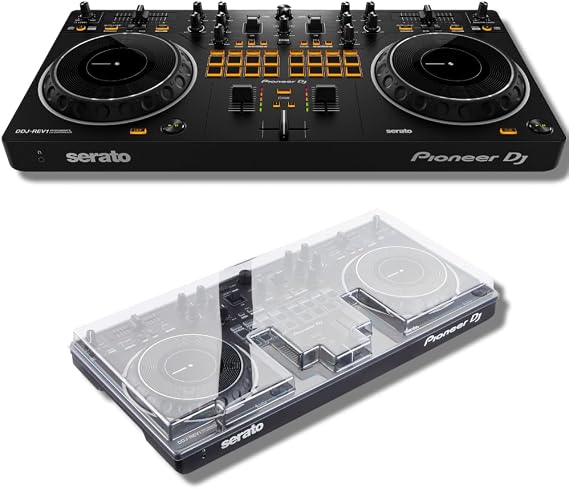 Pioneer DDJ-REV1 2-deck Serato DJ Controller with Decksaver DSLE-PC-DDJREV1 Pioneer DDJ-REV1 Cover - Light Edition