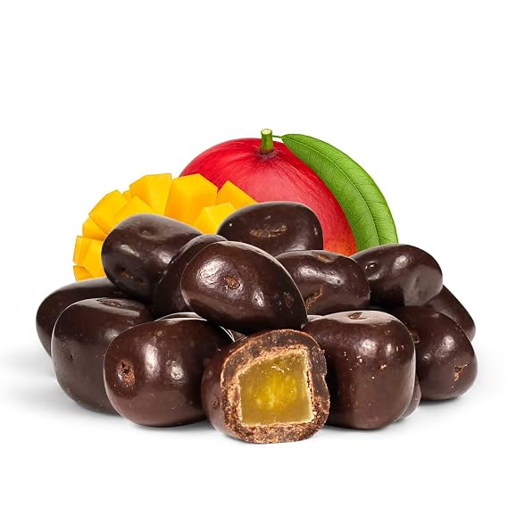 Dark Chocolate Covered Dried Mango by It's Delish, 2 Lbs Bulk Bag | Gourmet Chocolate Covered Mango Bits Fruit Snacks Bulk Chocolate Candy Treats | Vegan, Non-Dairy, Kosher