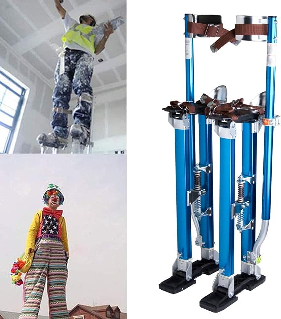 Drywall Stilts Construction Drywall Plastering Stilts Painter Tools Aluminum Alloy Professional Adjustable Strap Work Stilts