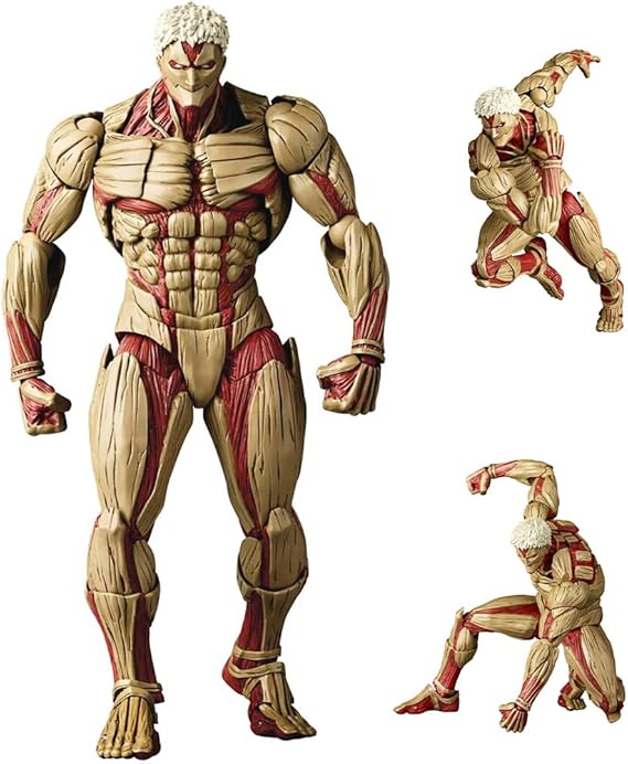 Reiner Braun Action Figure Movable Joints Anime Figures Statue with Interchangeable Accessories Fighting Titan Form Eren Jaeger Figurine Collectible 17cm