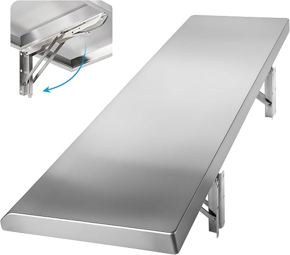 Concession Shelf Drop Down 36" x 12" for Space-Saving | Heavy Duty Commercial Stainless Steel Folding Concession Stand, Easy to Clean for Kithcen, Garage, Bathroom