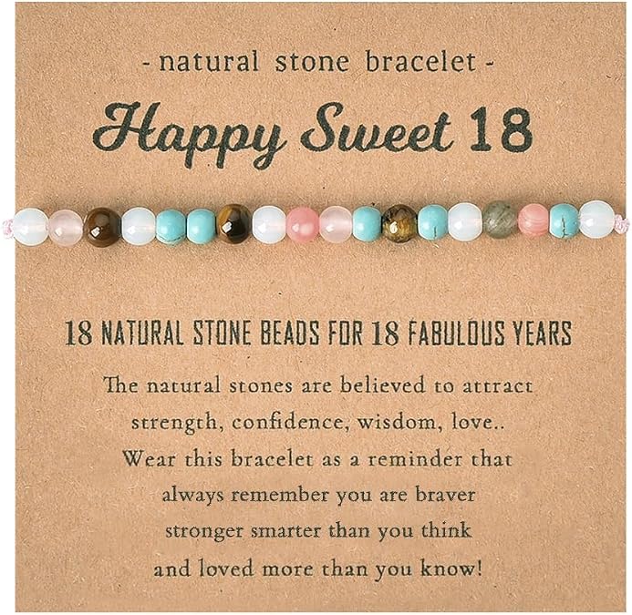 Natural Stone Bracelet for Women Birthday Gifts for Mom Daughter Beaded Bracelets for Bestie Sister Bead Bracelet for Grandma