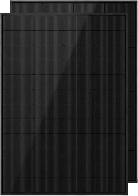 320W Solar Array 2PC 160W | All-Black Rigid Module | Ultra-Efficient Monocrystalline N-Type TOPCon | Ideal for 12V/24V Off-Grid, Motorhomes, Narrowboats, Sheds & for Backup Power Stations
