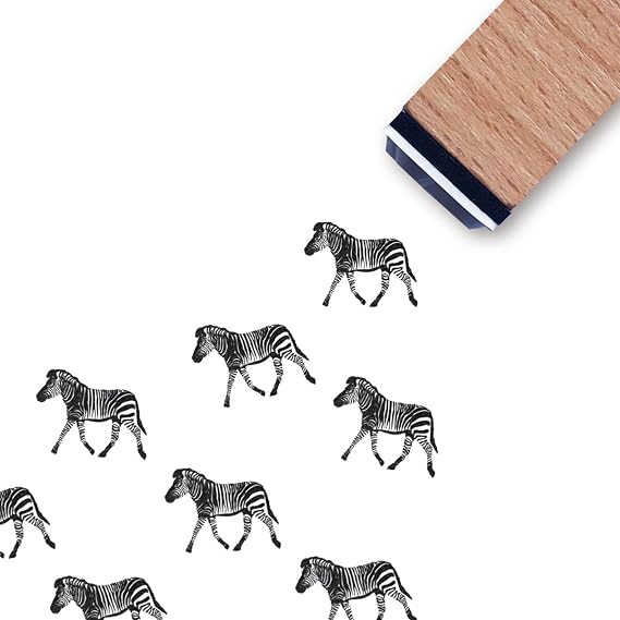 Zebra Rubber Stamp, 3/5 Inch Small Mini Stamp for Scrapbooking Card Making Planner