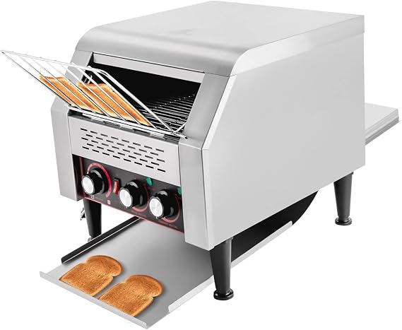 300 Slices/Hour Commercial Conveyor Toaster, 2200W Stainless Steel Heavy Duty Industrial Toasters, Countertop Electric Restaurant Equipment for Home Restaurants Bakery Use