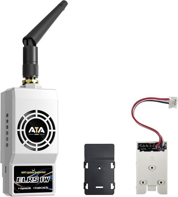 Radiolink ELRS Nano 2.4GHz ATA Mini Long-Range Module Kit 1W High-Power Signal Enhancement for FPV Drones Suitable for Transmitter T16D/T12D/AT9S Pro/Futaba/Radiomaster/Helloradio/Jumper etc, White