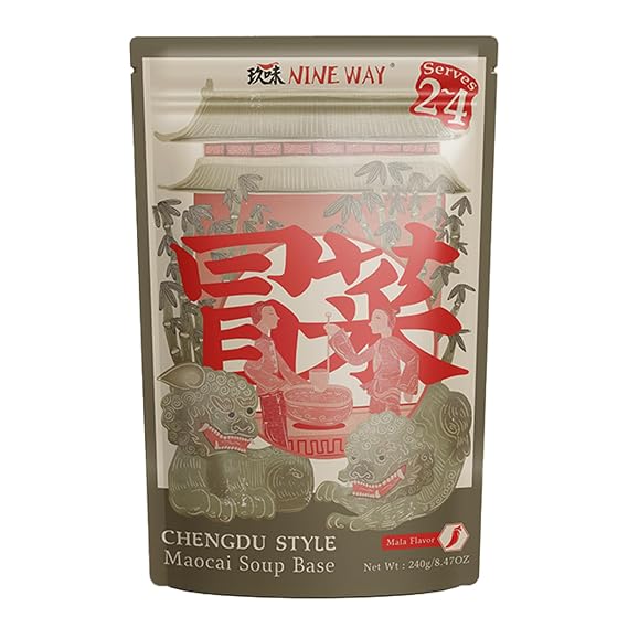 NINEWAY Chengdu Style Maocai Hot Pot Soup Base - Spicy Sichuan Mala Flavor, 8.47oz/240g (Pack of 2) -Authentic Hotpot Broth for Home Cooking