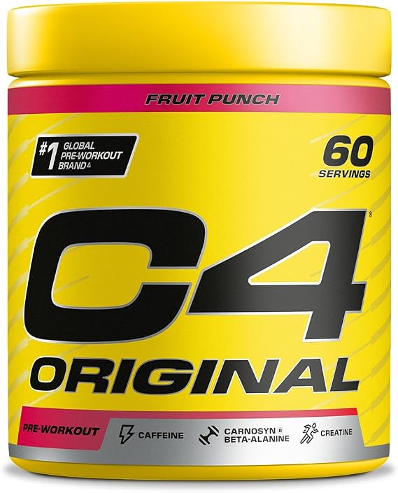 C4 Original Beta Alanine Sports Nutrition Bulk Pre Workout Powder for Men & Women | Best Pre-Workout Energy Drink Supplements | Creatine Monohydrate | Fruit Punch | 60 Servings