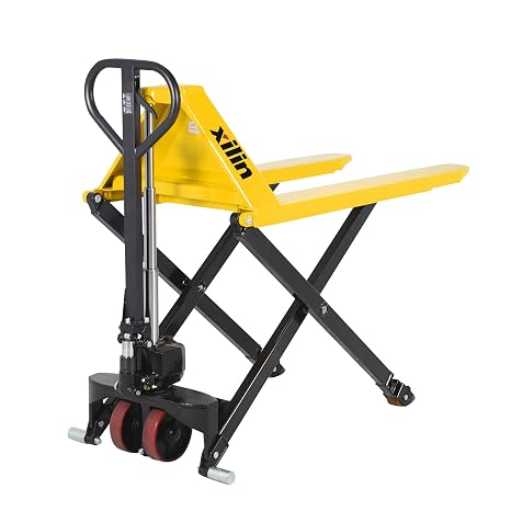 Xilin Pallet Truck,Manual Pallet Jack High Lift Truck Hand Scissor Pallet Truck 45" Lx21 W 2200lbs Capacity 3.3" Lowered 31.5" Lift Height for Open Bottom Pallet