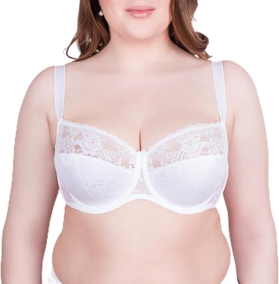 MILAVITSA Bra with Underwire, Balconette with Lace and Extra Support