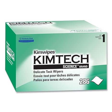 Kimtech Kimwipes, Delicate Task Wipers, 1-Ply, 4.4 x 8.4, Unscented, White, 286/Box