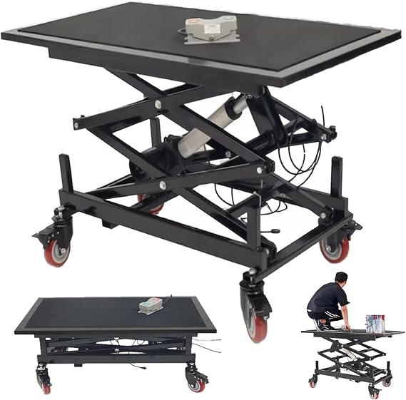 Hydraulic Lift Table for Wheelchairs & 4 Wheel Scooters Electric Scissor Lift Adjustable Height (37 120cm) 180kg Load Capacity 90x55cm for Easy Access