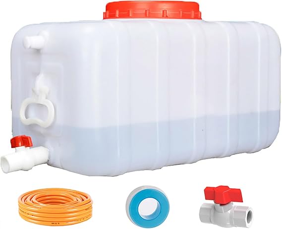 Water Storage Tank for Camping Plastic Large Capacity Water Tank Water Container with Spigot for Emergency Storage Household Outdoor Camping RV Self-Driving Tour(Size:200L/50gallon)